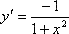 Derivada de la función arcocotangente