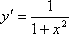 Derivada de la función arcotangente