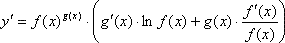 Derivada de la función potencial exponencial