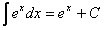 Integral de la exponencial con base e