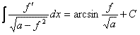 Integral resultado arcoseno de una función general