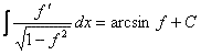 Integral con resultado arcoseno de una función